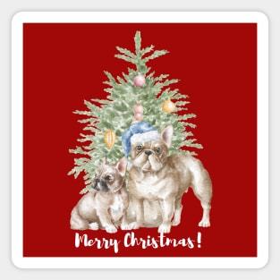 French Bulldogs Under the Christmas Tree Magnet